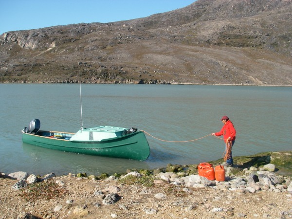 Billy and his boat (photo from 2009 expedition)
